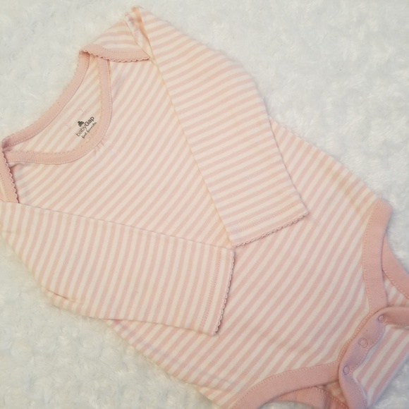 pink and white striped onesie